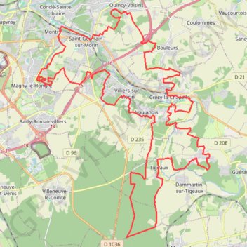Itinéraire Raid de Magny-le-Hongre - 15157 - UtagawaVTT.com, distance, dénivelé, altitude, carte, profil, trace GPS