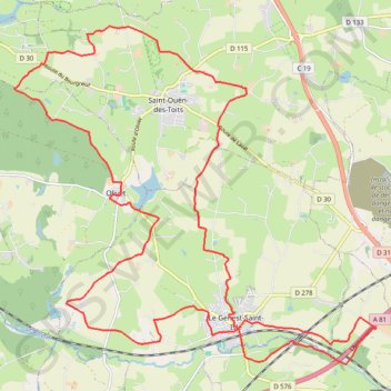 Itinéraire Le-Genest-Saint-Isle, distance, dénivelé, altitude, carte, profil, trace GPS