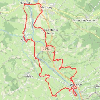 Itinéraire Les Coindrys, au départ de la Roulotte du Brionnais, distance, dénivelé, altitude, carte, profil, trace GPS