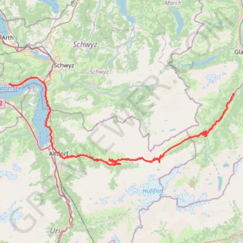 Itinéraire Route4_jour3, distance, dénivelé, altitude, carte, profil, trace GPS