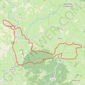Itinéraire Trail Anzy-le-Duc, distance, dénivelé, altitude, carte, profil, trace GPS