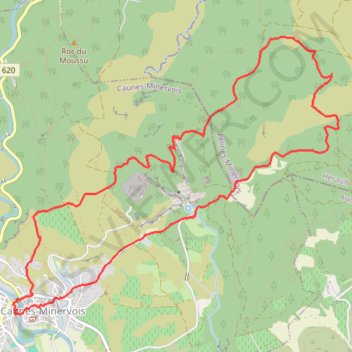Itinéraire Le moulin de Biot - Caunes-Minervois, distance, dénivelé, altitude, carte, profil, trace GPS