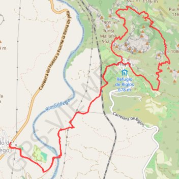 Itinéraire Mallos de Riglos (Randonnée Pédestre), distance, dénivelé, altitude, carte, profil, trace GPS