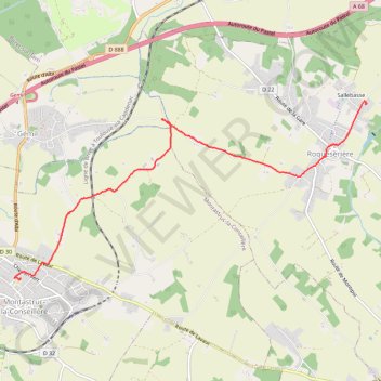 Itinéraire De Roquesérière à Montastruc, distance, dénivelé, altitude, carte, profil, trace GPS