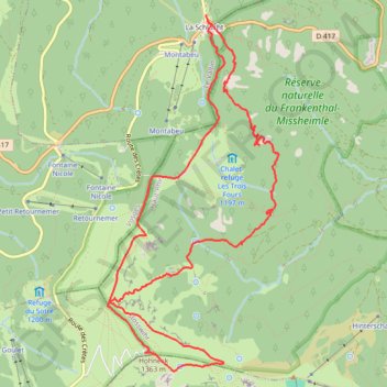 Itinéraire Le Valtin Hiken, distance, dénivelé, altitude, carte, profil, trace GPS