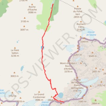 Itinéraire Lac et col d'Ambin, distance, dénivelé, altitude, carte, profil, trace GPS