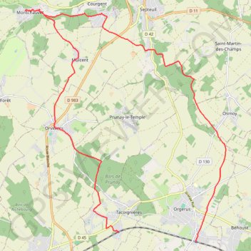 Itinéraire Montchauvet, distance, dénivelé, altitude, carte, profil, trace GPS