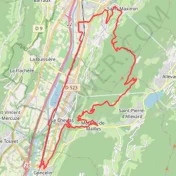 Itinéraire Descente Sainte Catherine, distance, dénivelé, altitude, carte, profil, trace GPS