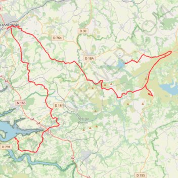 Itinéraire De Saint-Cadou à Landévennec, distance, dénivelé, altitude, carte, profil, trace GPS