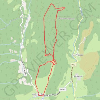 Itinéraire Les cretes de chateau vert, distance, dénivelé, altitude, carte, profil, trace GPS