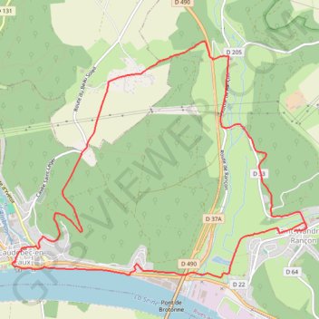 Itinéraire Entre Saint-Wandrille-Rançon et Caudebec-en-Caux, distance, dénivelé, altitude, carte, profil, trace GPS