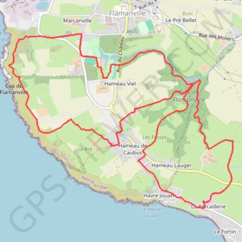 Itinéraire Flamanville (50340), distance, dénivelé, altitude, carte, profil, trace GPS