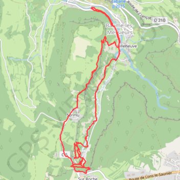 Itinéraire Baume-les-Messieurs, distance, dénivelé, altitude, carte, profil, trace GPS