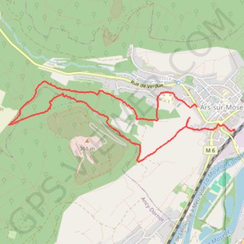 Itinéraire Ars-Gare_Geai_Collège, distance, dénivelé, altitude, carte, profil, trace GPS