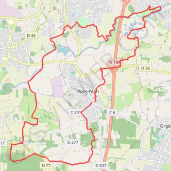 Itinéraire Autour de Pont-Péan, distance, dénivelé, altitude, carte, profil, trace GPS
