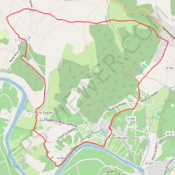 Itinéraire Caillac-Espère-Crayssac, distance, dénivelé, altitude, carte, profil, trace GPS