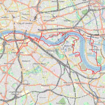 Itinéraire Tour de Londres Est Greenwich, distance, dénivelé, altitude, carte, profil, trace GPS