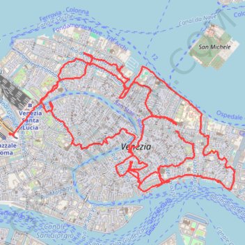 Itinéraire Dernier jour à Venise, distance, dénivelé, altitude, carte, profil, trace GPS