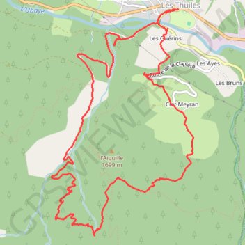 Itinéraire Les Thuiles - Pont de Gaffe - l'Enjouve, distance, dénivelé, altitude, carte, profil, trace GPS
