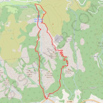 Itinéraire Gorges de Colombières, i tornada per le chemin des Fleysses, distance, dénivelé, altitude, carte, profil, trace GPS