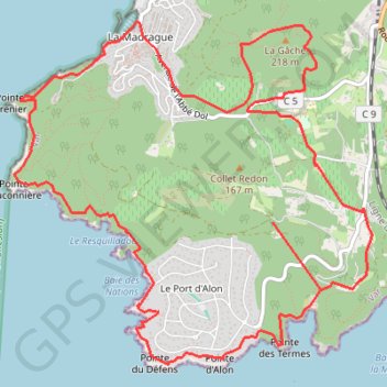 Itinéraire Saint Cyr les Lecques port d'Allon, distance, dénivelé, altitude, carte, profil, trace GPS
