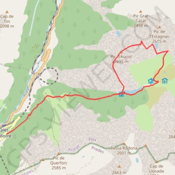 Itinéraire Pic d'Auriol par le lac des Bésines, distance, dénivelé, altitude, carte, profil, trace GPS