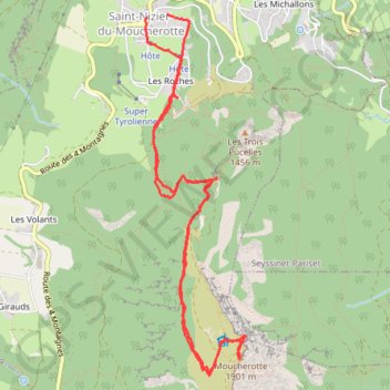 Itinéraire Saint Nizier du Moucherotte Le Moucherotte, distance, dénivelé, altitude, carte, profil, trace GPS