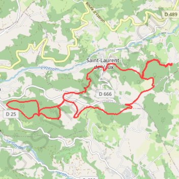 Itinéraire Les 8 de Yzeron, distance, dénivelé, altitude, carte, profil, trace GPS