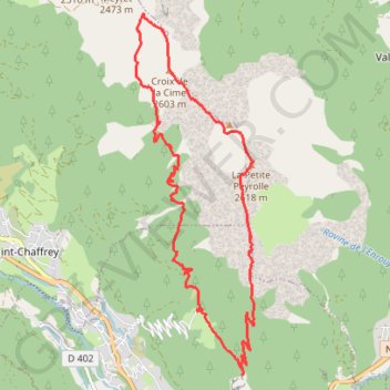 Itinéraire Les Crêtes de Peyrolle, distance, dénivelé, altitude, carte, profil, trace GPS