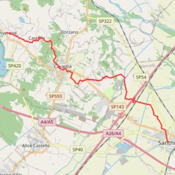 Itinéraire tappa-08-da-viverone-santhia, distance, dénivelé, altitude, carte, profil, trace GPS