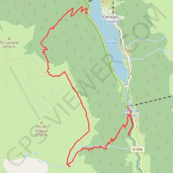 Itinéraire Cabane de Saoubiste - Chereue, distance, dénivelé, altitude, carte, profil, trace GPS