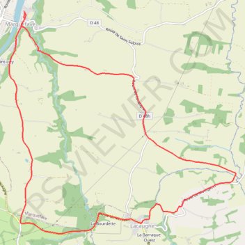 Itinéraire De Marquefave à Lacaugne, distance, dénivelé, altitude, carte, profil, trace GPS