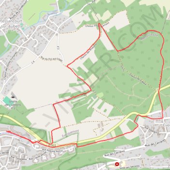 Itinéraire Meulan Paradis vers tessancourt, distance, dénivelé, altitude, carte, profil, trace GPS