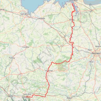 Itinéraire Manche - Océan Dinard - Vannes, distance, dénivelé, altitude, carte, profil, trace GPS