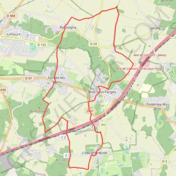 Itinéraire Vaugrigneuse, distance, dénivelé, altitude, carte, profil, trace GPS