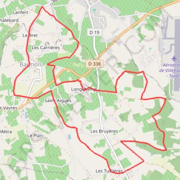 Itinéraire Pays Beaujolais - Pierres Dorées - Bagnols, distance, dénivelé, altitude, carte, profil, trace GPS