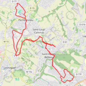 Itinéraire Pechbonnieu, distance, dénivelé, altitude, carte, profil, trace GPS