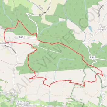 Itinéraire Ausseing V2 d12 D475 Montpeyrous Crete, distance, dénivelé, altitude, carte, profil, trace GPS
