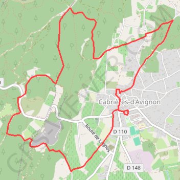 Itinéraire Cabrières d'Avignon, distance, dénivelé, altitude, carte, profil, trace GPS