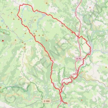 Itinéraire Nasbinals - Le plateau de l'Aubrac, distance, dénivelé, altitude, carte, profil, trace GPS