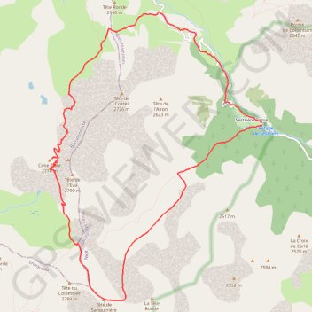 Itinéraire Tete Sanguiniere, Cime de La Plate, distance, dénivelé, altitude, carte, profil, trace GPS