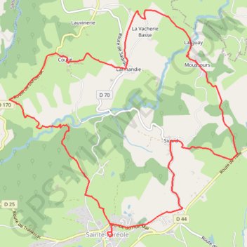 Itinéraire Sainte Féréole - La Vacherie, distance, dénivelé, altitude, carte, profil, trace GPS
