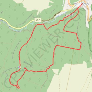 Itinéraire Val Suzon Haut, distance, dénivelé, altitude, carte, profil, trace GPS