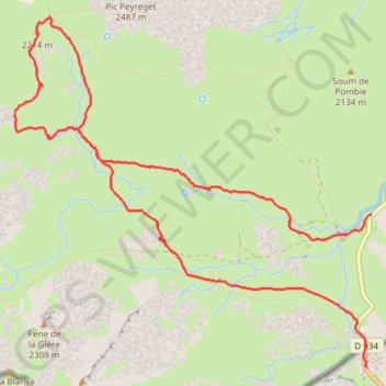 Itinéraire Col de l'Iou-Pourtalet, distance, dénivelé, altitude, carte, profil, trace GPS