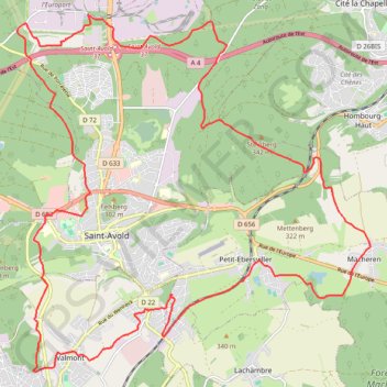Itinéraire Balade autour de Saint Avold, distance, dénivelé, altitude, carte, profil, trace GPS