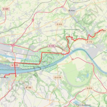 Itinéraire La Frenaye - Honfleur, distance, dénivelé, altitude, carte, profil, trace GPS