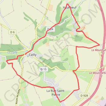 Itinéraire Randonnée Le Cailly, distance, dénivelé, altitude, carte, profil, trace GPS