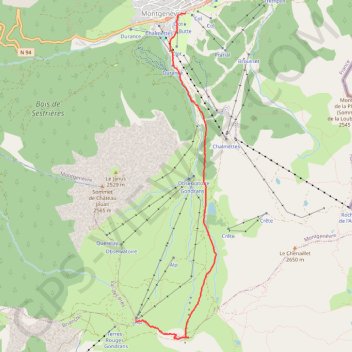 Itinéraire trace sources de la Durance, distance, dénivelé, altitude, carte, profil, trace GPS
