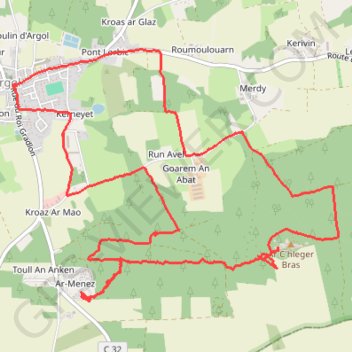 Itinéraire Circuit de la montagne - Argol, distance, dénivelé, altitude, carte, profil, trace GPS