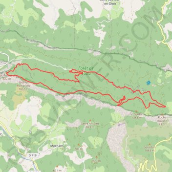 Itinéraire Saou forêt, distance, dénivelé, altitude, carte, profil, trace GPS